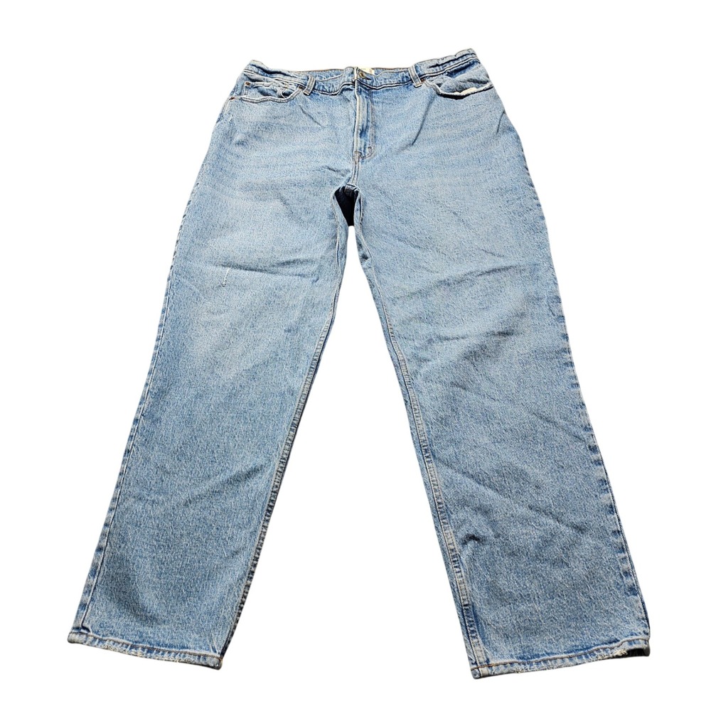 Abercrombie & Fitch Curve Love 90s Straight Ultra High Rise Jeans 34/18R Blue